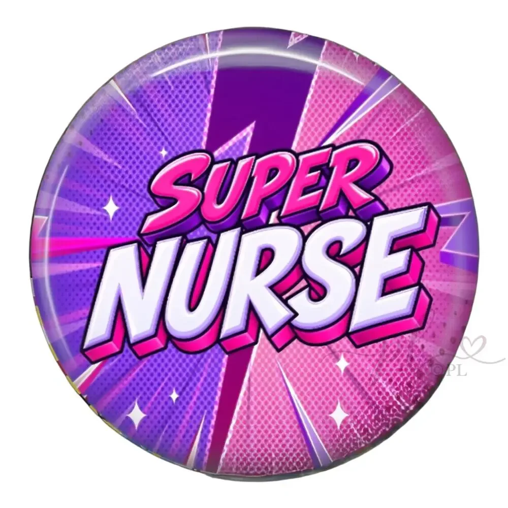 Super Nurse Badge Reel Superhero Comic Book Healthcare ID Holder Nurse Gift